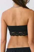 Out From Under Lucie Cinch-Front Lace Trim Bandeau Bra Top