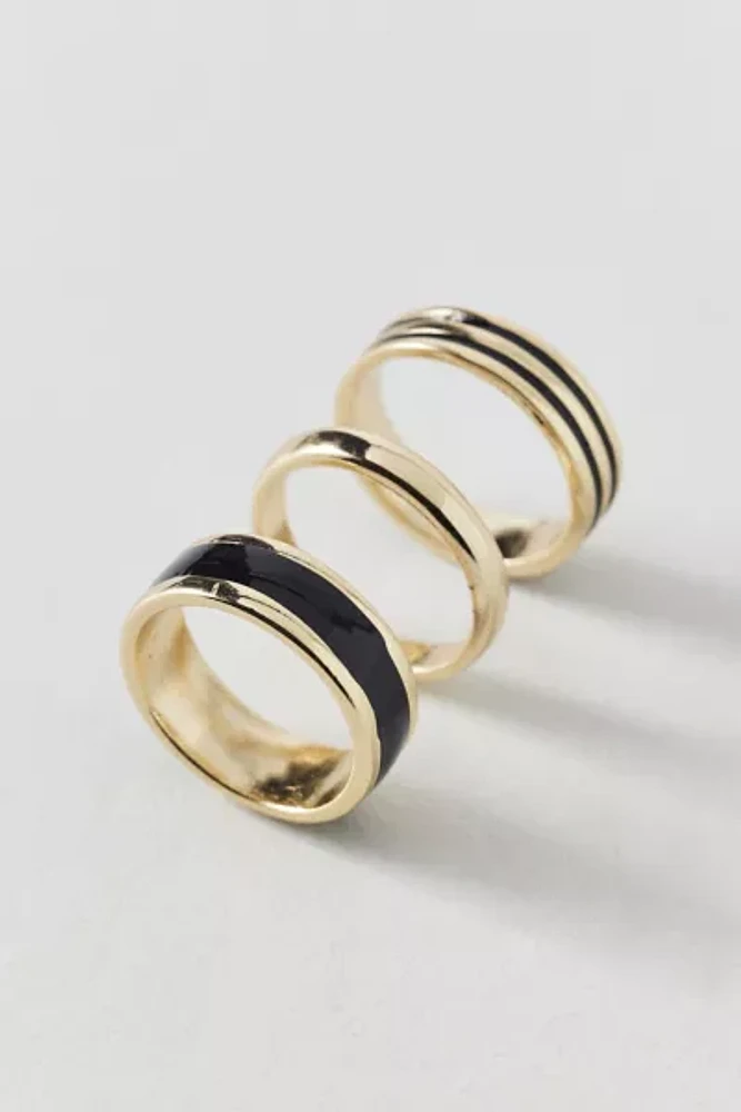 Cigar Band Stainless Steel Ring Set