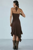 UO Sammie Convertible Tie Asymmetric Lace Midi Dress