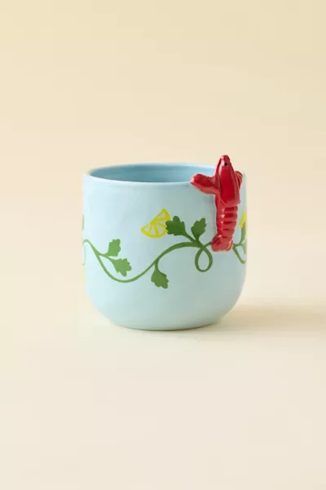 Peeking Lobster Ceramic Planter