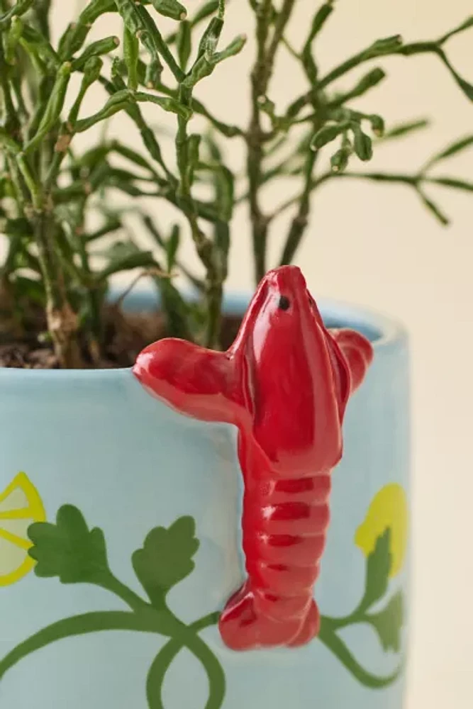 Peeking Lobster Ceramic Planter