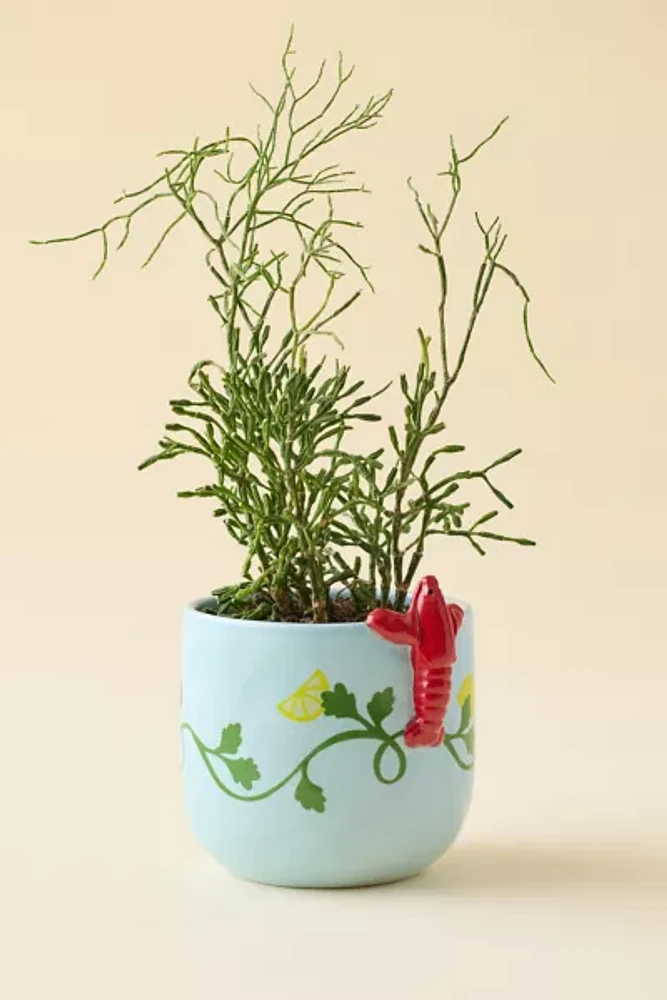 Peeking Lobster Ceramic Planter