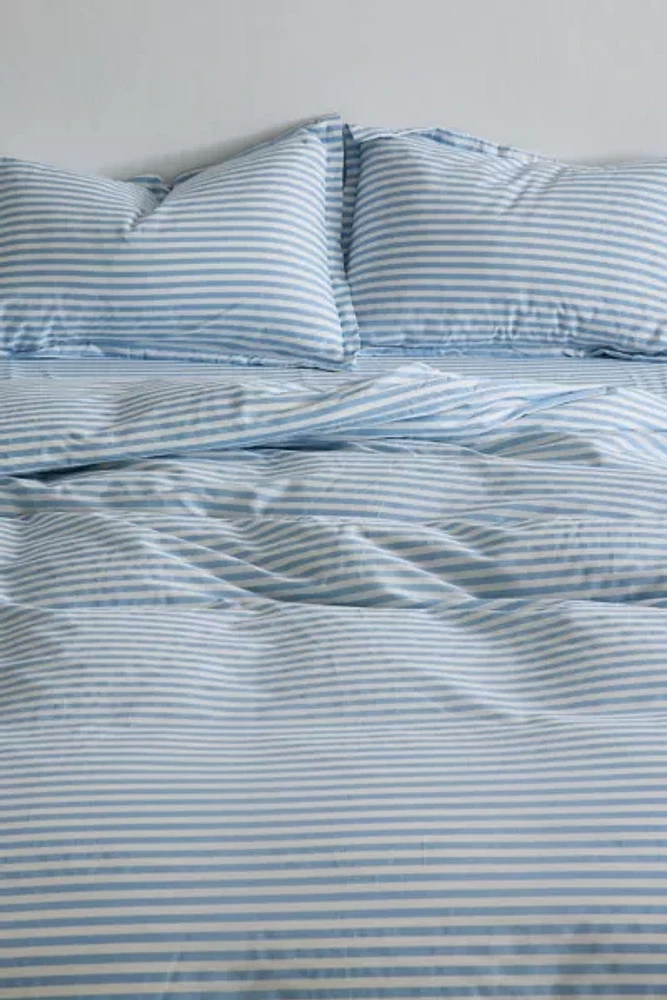 Simple Stripe Brushed Cotton Duvet Set