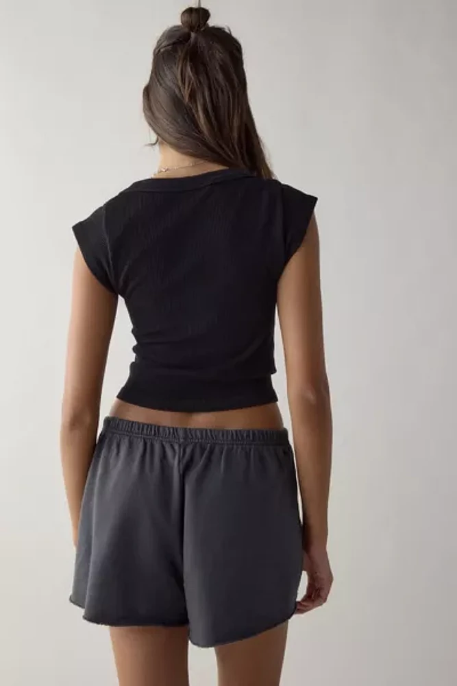 Out From Under Sally Square Neck Seamless Knit Henley Tee