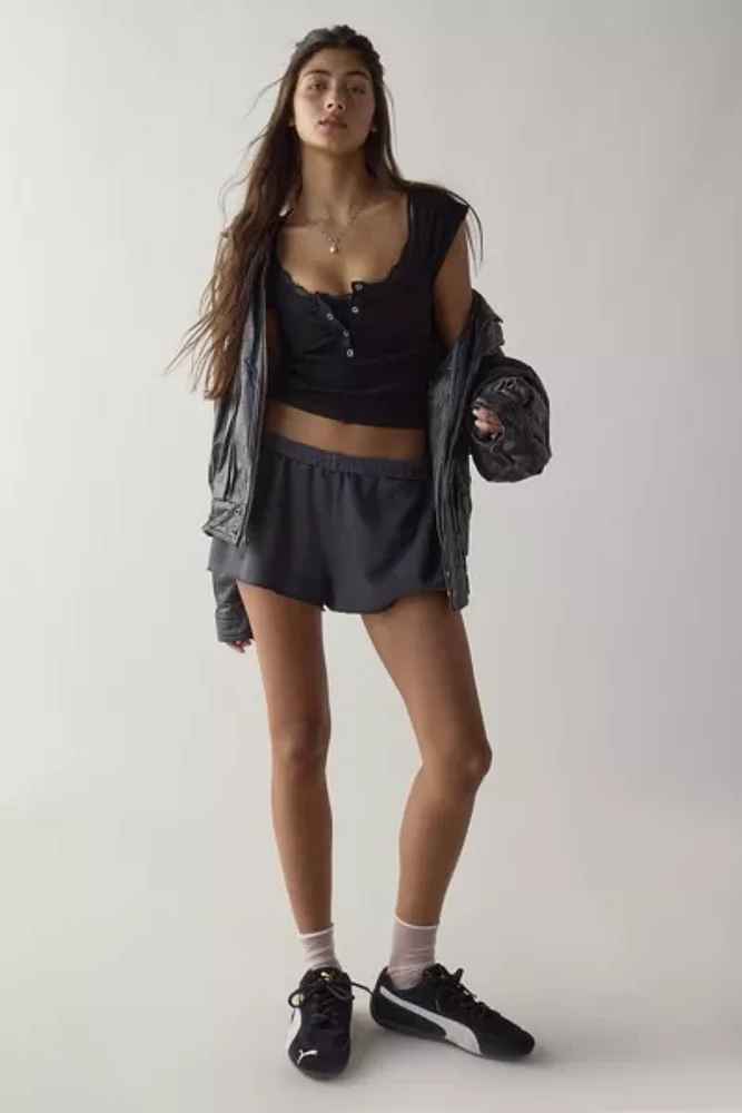 Out From Under Sally Square Neck Seamless Knit Henley Tee