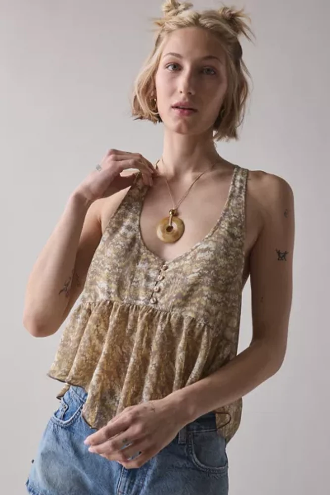 UO Tate Asymmetrical Babydoll Tank Top