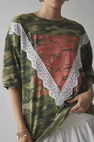 UO Shirley Lace-Trim Oversized Graphic Tee