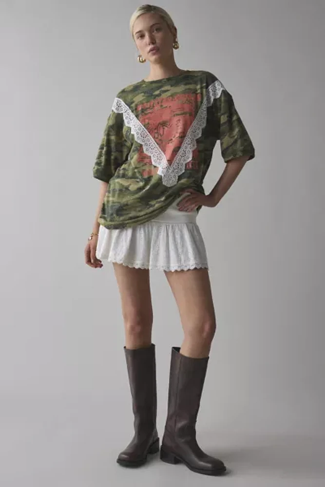 UO Shirley Lace-Trim Oversized Graphic Tee