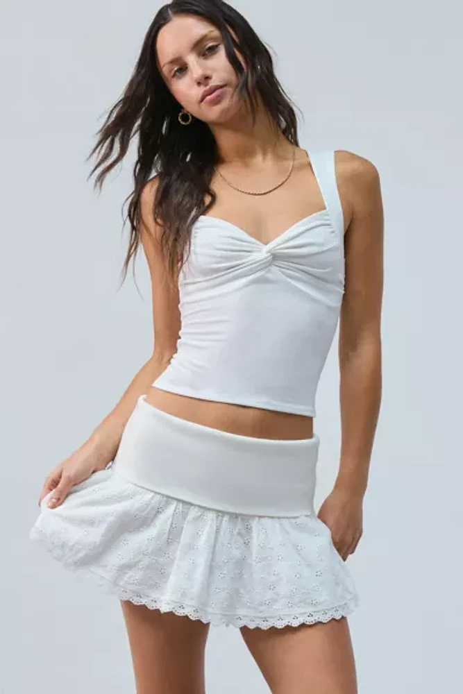 Kimchi Blue Jesse Foldover Fit-And-Flare Micro Mini Skirt