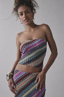 UO Ziggy Embroidered Knit Tube Top & Midi Skirt Set