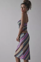 UO Ziggy Embroidered Knit Tube Top & Midi Skirt Set