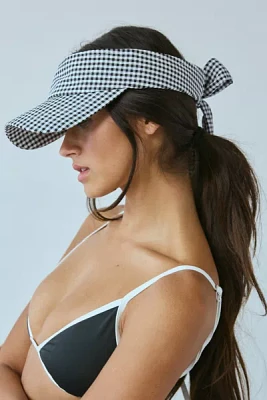 Gingham Pattern Bow Visor