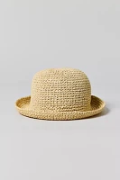 Rolled Straw Bucket Hat