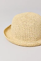 Rolled Straw Bucket Hat