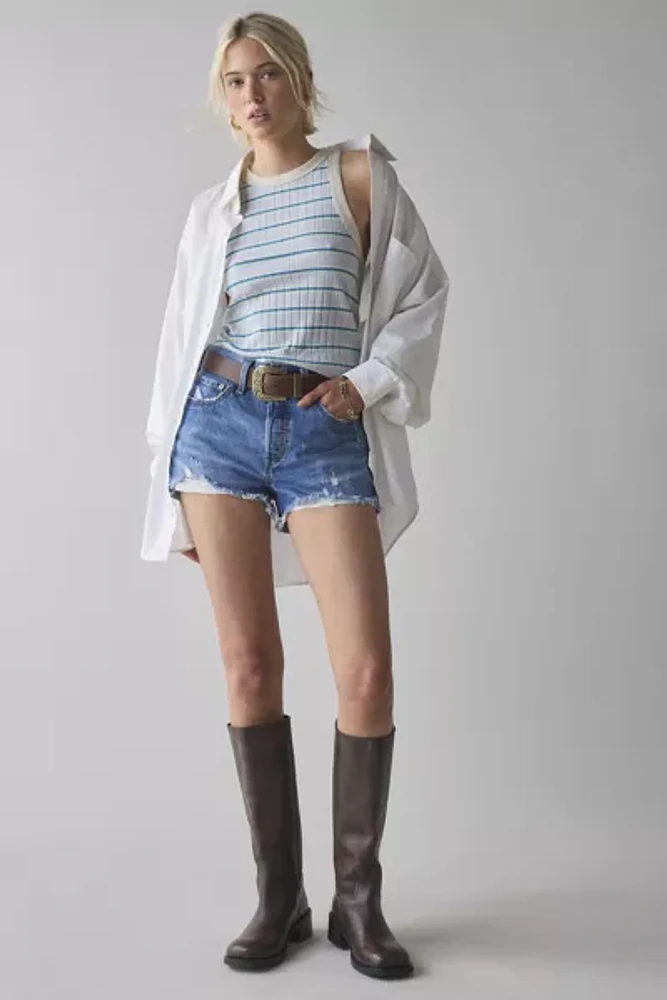 BDG Charli Striped Ribbed Knit Cropped Tank Top