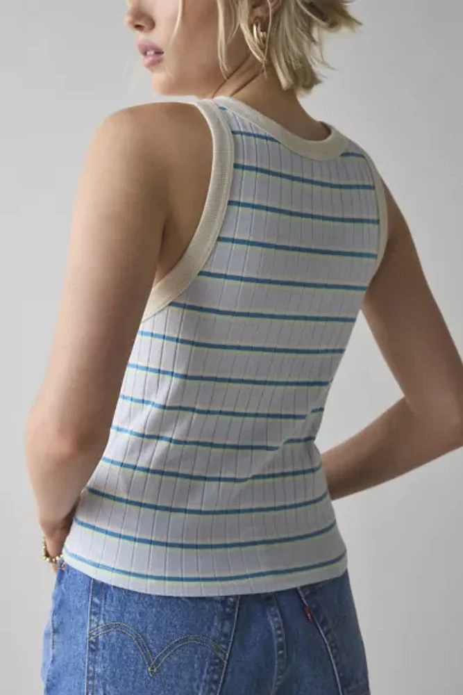 BDG Charli Striped Ribbed Knit Cropped Tank Top