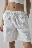 BDG Chelsea Striped Cotton One-Shoulder Crop Top & Longline Short Set
