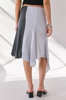 Jaded London Sasha Asymmetric Spliced Jersey Midi Skirt