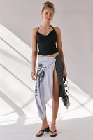 Jaded London Sasha Asymmetric Spliced Jersey Midi Skirt
