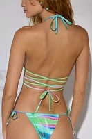 Sharay Iridescent Triangle Tie Bikini Top