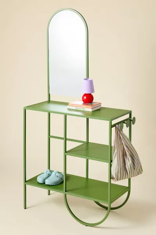 Lucie Iron Mirror Entryway Storage Console