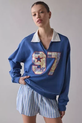 BDG Captain 97 Applique Graphic Long Sleeve Rugby Pullover