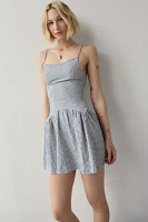 Daisy Street Drop Waist Bow-Back Gingham Mini Dress