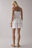 Daisy Street Broderie Bandeau Drop Waist Tiered Mini Dress