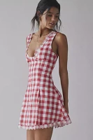 Frankies Bikinis X Bella Hadid Farm Gingham Mini Dress