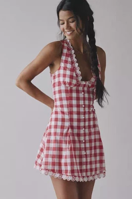 Frankies Bikinis X Bella Hadid Farm Gingham Mini Dress