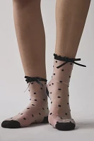 Sheer Polka Dot Crew Sock