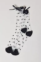 Sheer Polka Dot Crew Sock