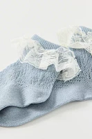 Lace Ruffle Pointelle Ankle Sock