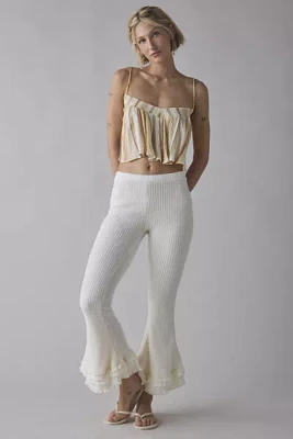 Zemeta Forgive Knit Frill Semi-Sheer Flare Pant