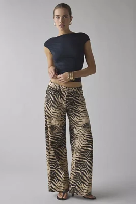 Motel Roomy Tiger Print Low-Rise Baggy Jean