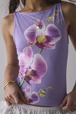 UO Mercedes Orchid Graphic Boatneck Tank Top