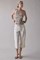 UO Lizzy Asymmetrical Snap Cropped Halter Top