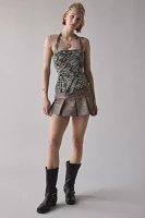 UO Lizzy Asymmetrical Snap Cropped Halter Top