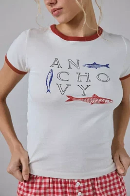 Anchovy Graphic Fitted Ringer Baby Tee