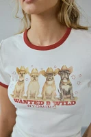 Wanted & Wild Graphic Fitted Ringer Baby Tee