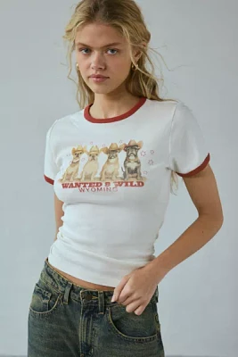 Wanted & Wild Graphic Fitted Ringer Baby Tee