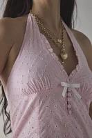 Kimchi Blue Charlie Eyelet Lace Halter Mini Dress
