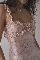 For Love & Lemons Sophia Ruffle-Trim Sequin Mini Dress
