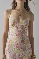 For Love & Lemons Elea Cascading Ruffle Chiffon Maxi Dress