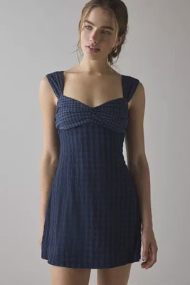 For Love & Lemons Blue River Gingham Mini Dress
