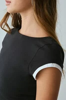 Out From Under Cotton Compression Scoop Back Layered Tee