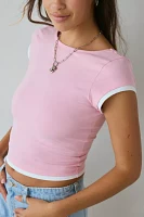 Out From Under Cotton Compression Scoop Back Layered Tee
