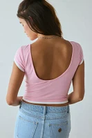 Out From Under Cotton Compression Scoop Back Layered Tee