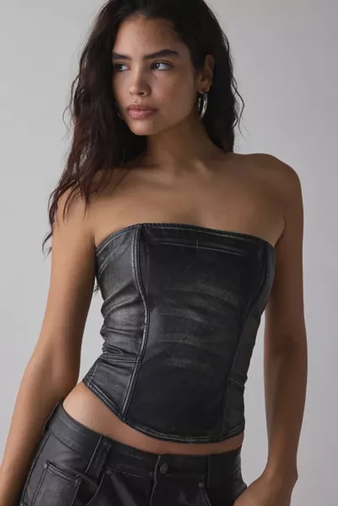 Jaded London Ash Faux Leather Corset Top