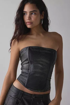 Jaded London Ash Faux Leather Corset Top